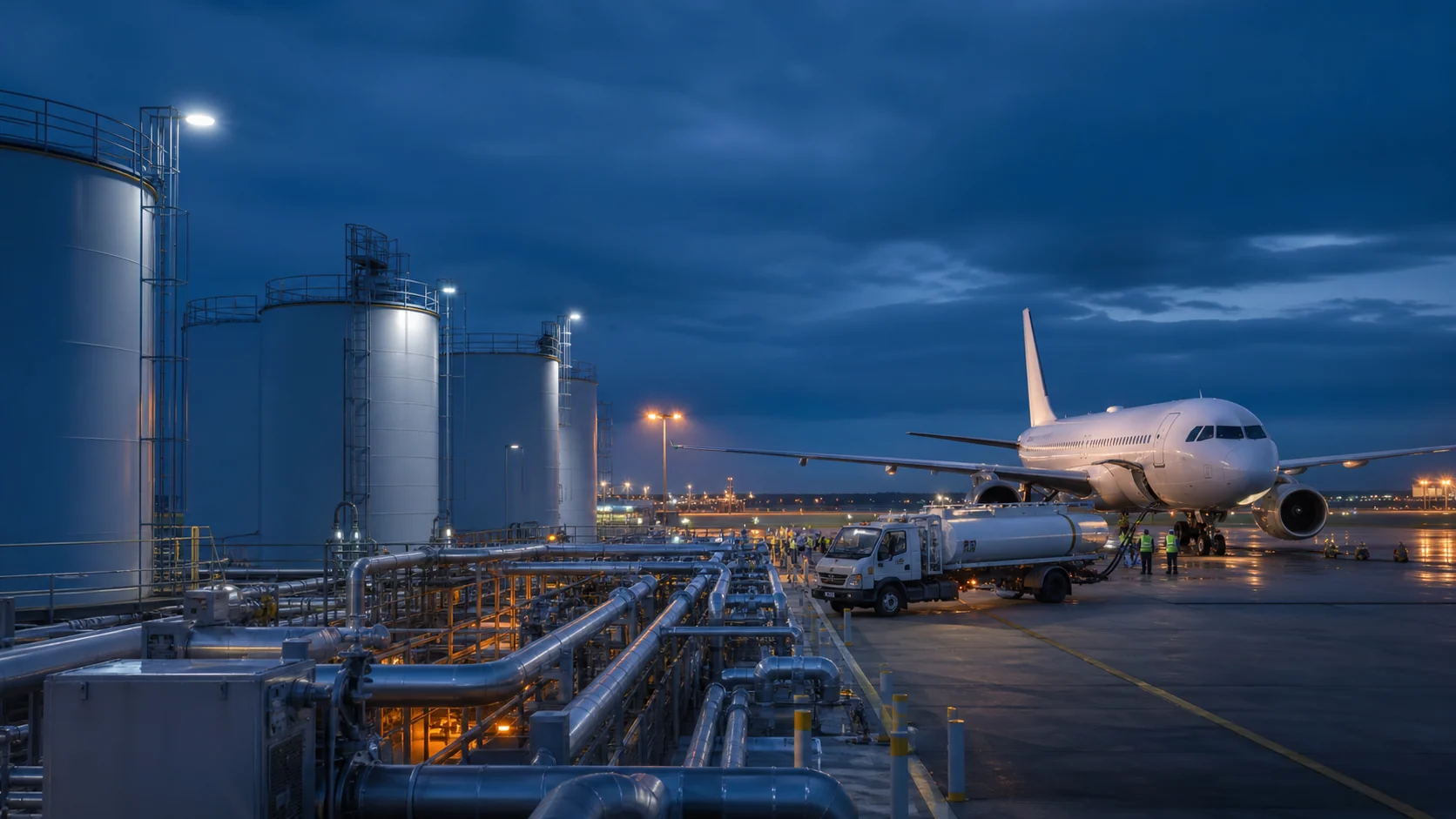 Aviation fuel storage and aircraft refuelling operation
